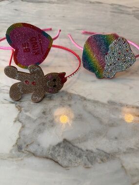 Lot of 3 Bari Lynn Crystal Rhinestone Headbands